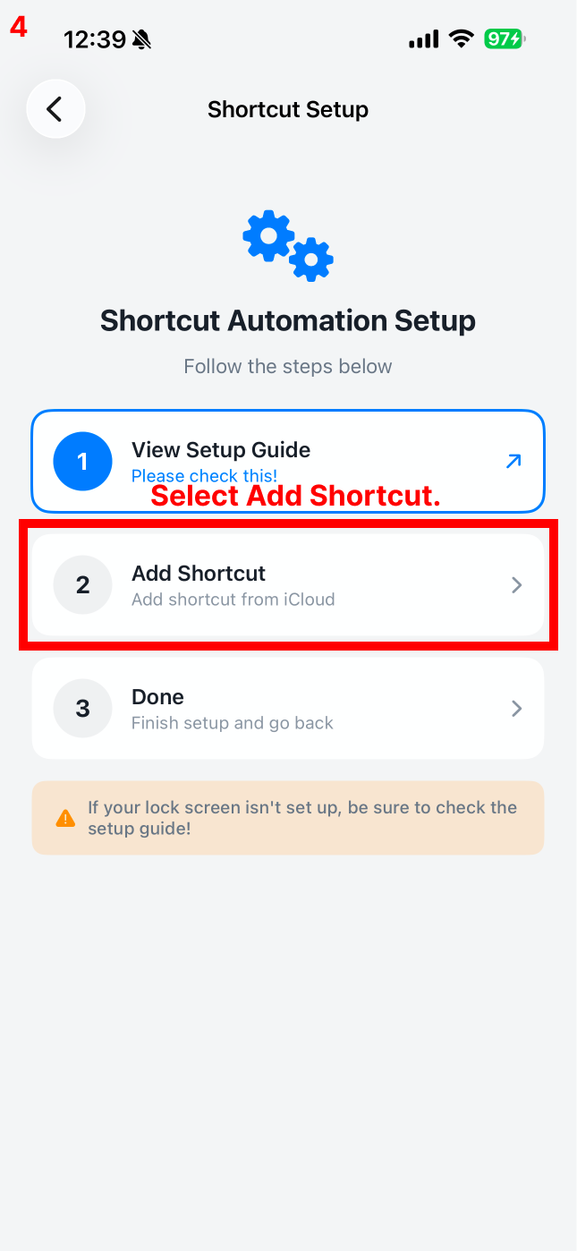 Select Add Shortcut