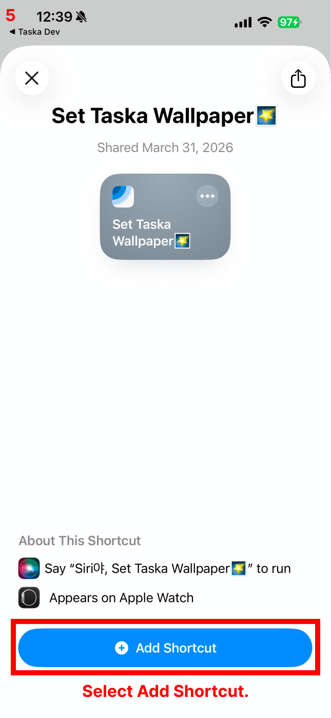 Select Add Shortcut again