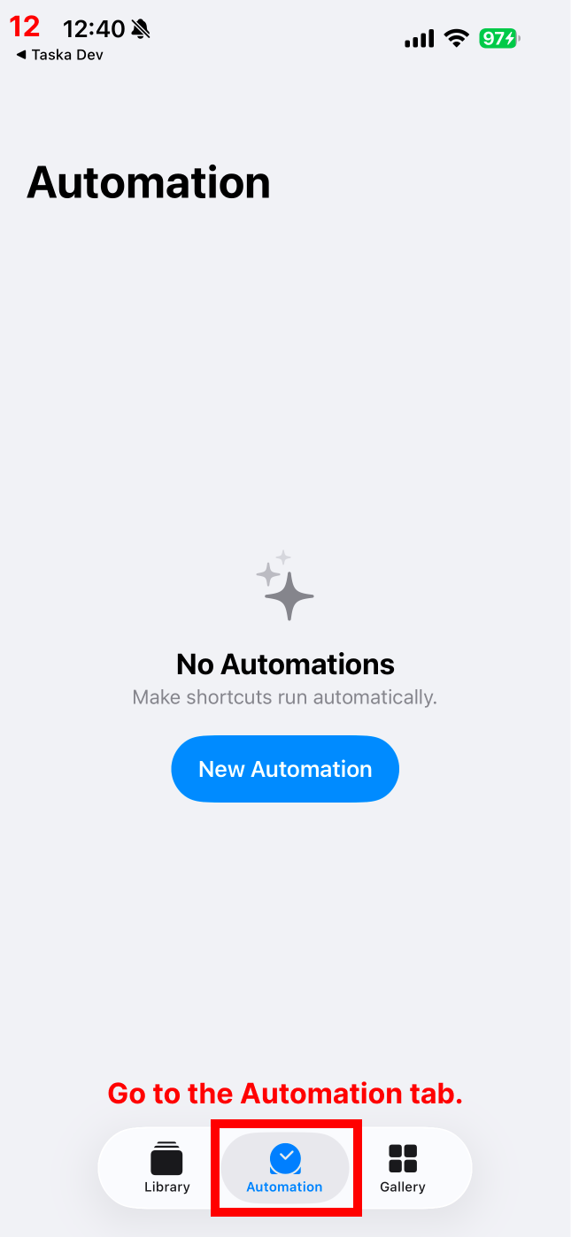 Go to the Automation tab