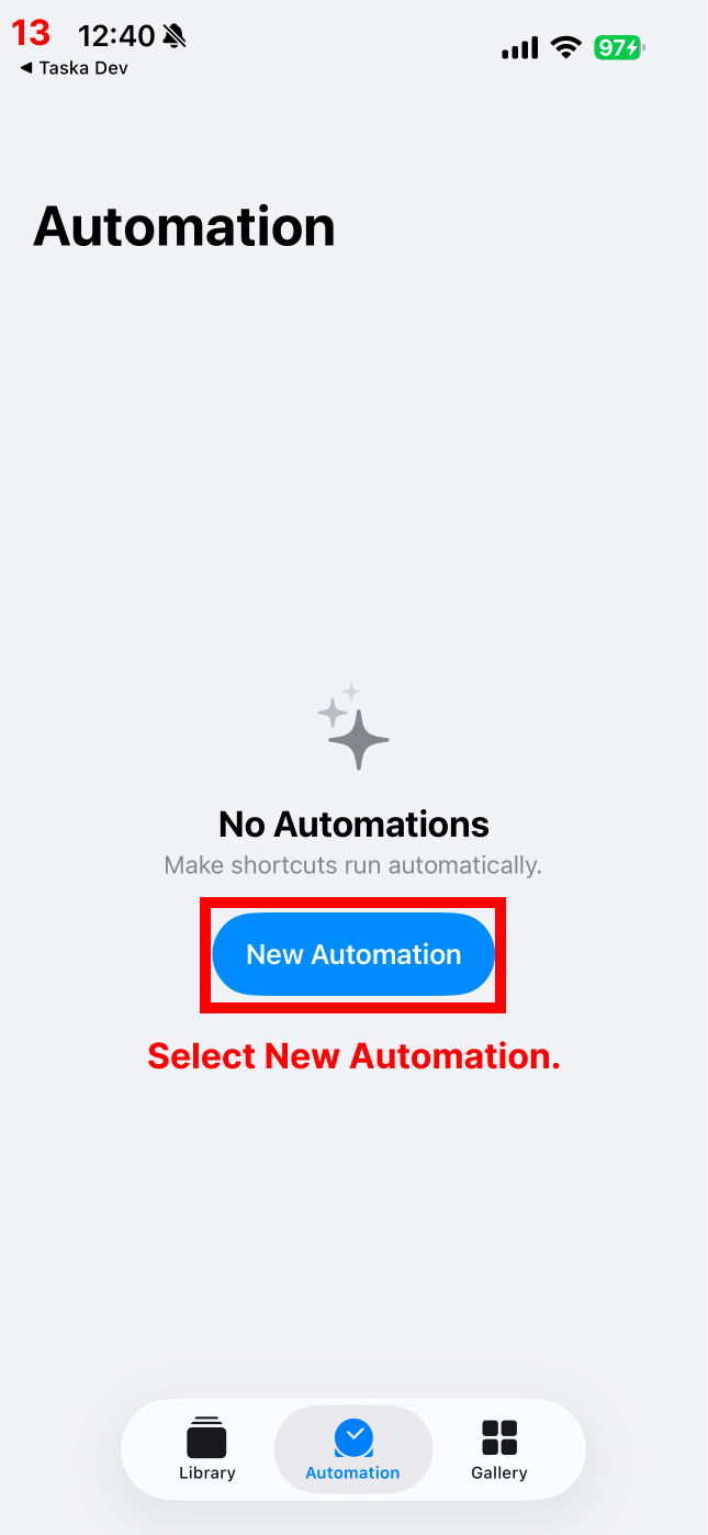 Select New Automation