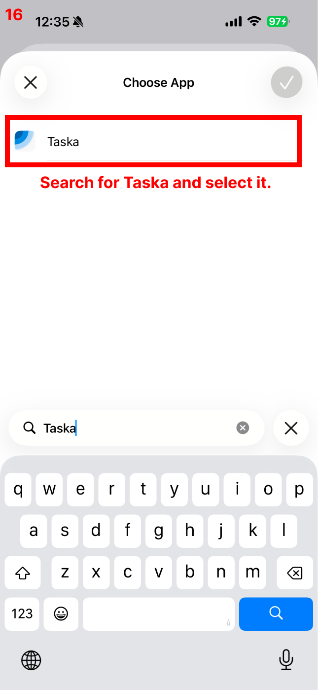 Search for Taska and select it