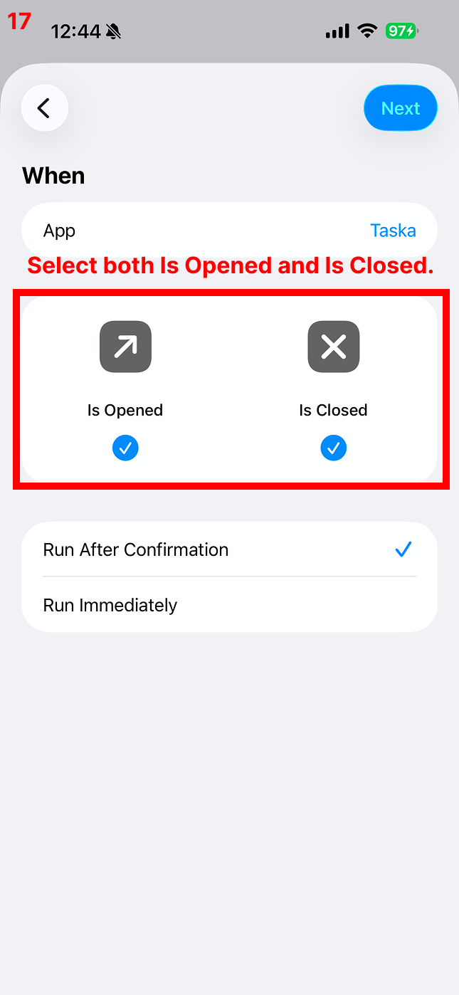 Select both Is Opened and Is Closed