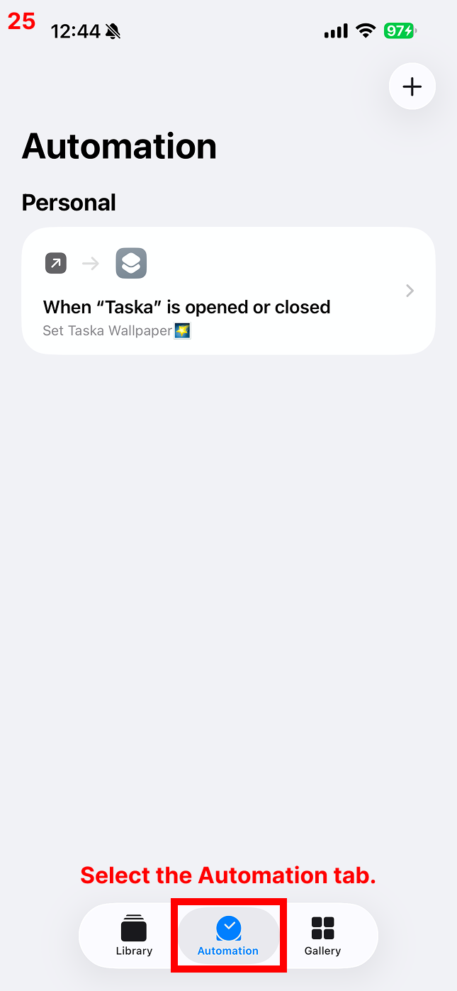 Select the Automation tab