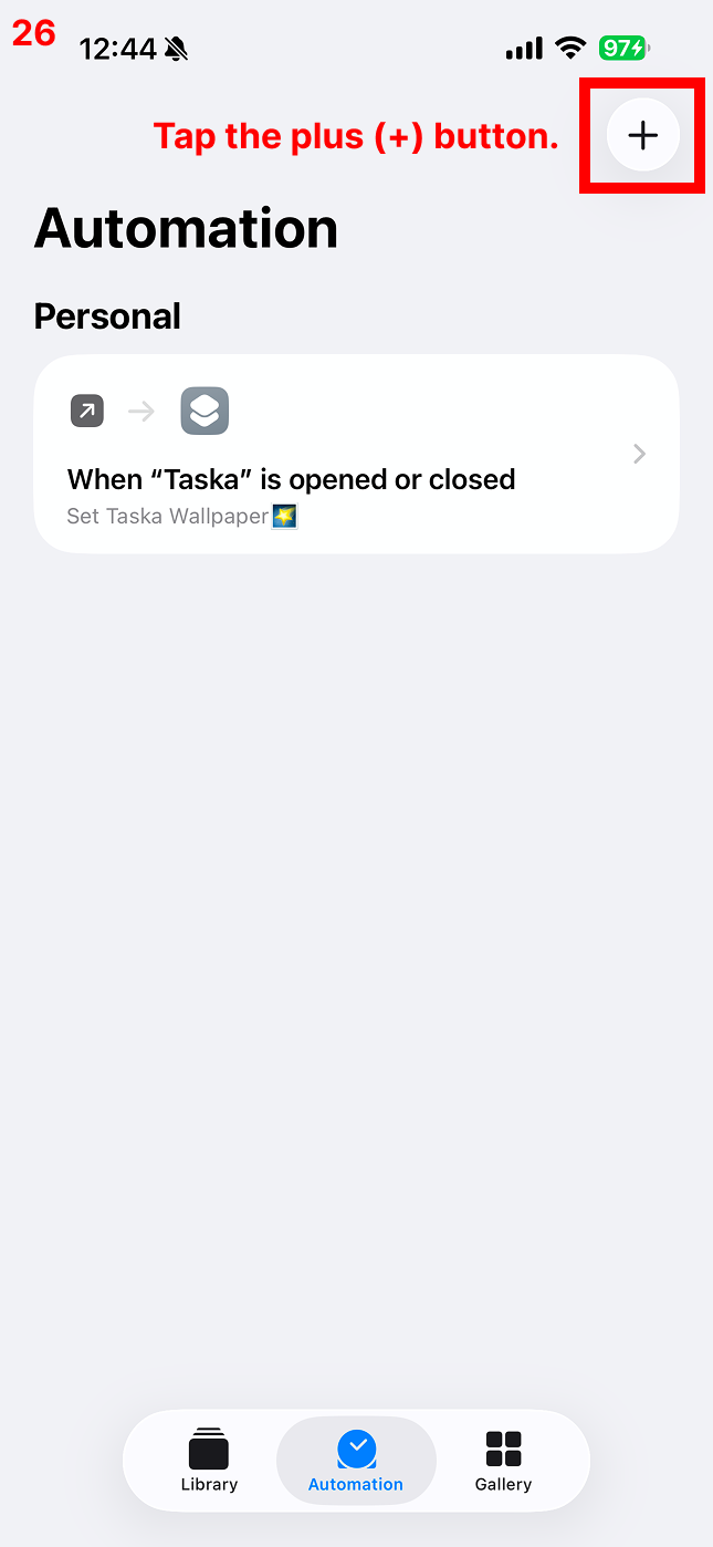 Tap the plus (+) button